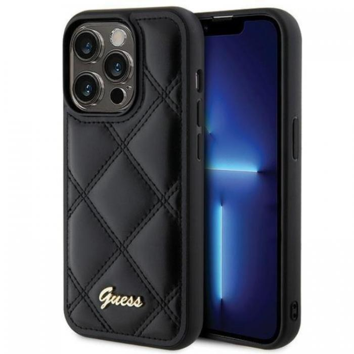 Guess iPhone 15 Pro Max Mobilskal Quilted Metal Logo - Svart (Copy)